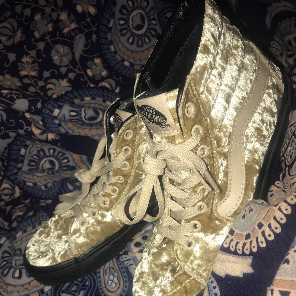Gold Crushed Velvet Vans